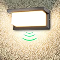 LEDMO 18W LED Aplique de Pared Exterior Con Detector de Movimiento- Aplique Pared Exterior Moderna 3000K Blanco Cálido…